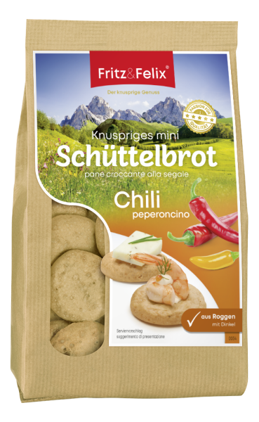 Fritz&Felix Mini Schüttelbrot Chili 125 Gramm, 12 Stück im Karton